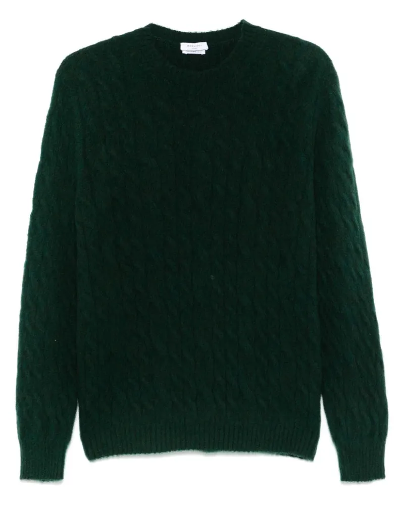Boglioli Pullover mit Zopfmuster - Grün Grün