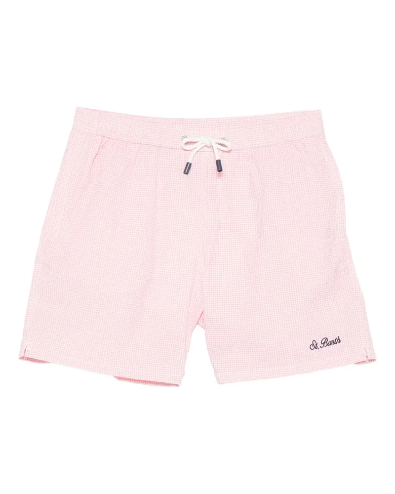 MC2 Saint Barth gingham-pattern drawstring swim shorts - Rosa Rosa