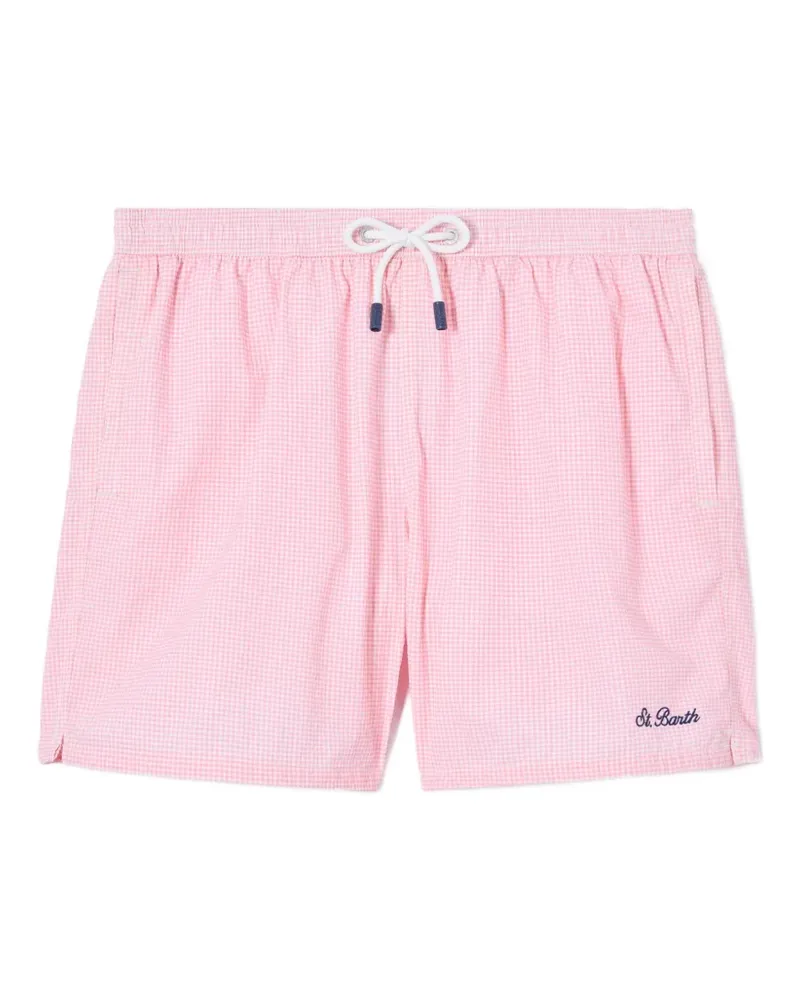 MC2 Saint Barth Badeshorts mit Kordelzug und Vichy-Karo - Rosa Rosa