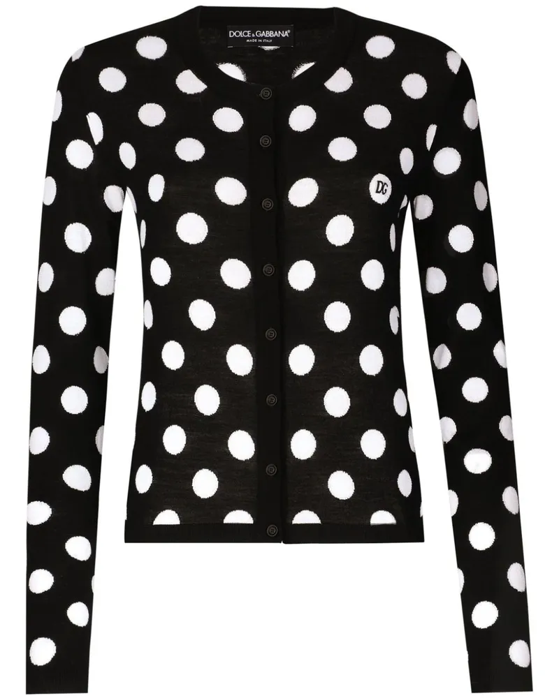 Dolce & Gabbana Gepunkteter Cardigan - Schwarz Schwarz
