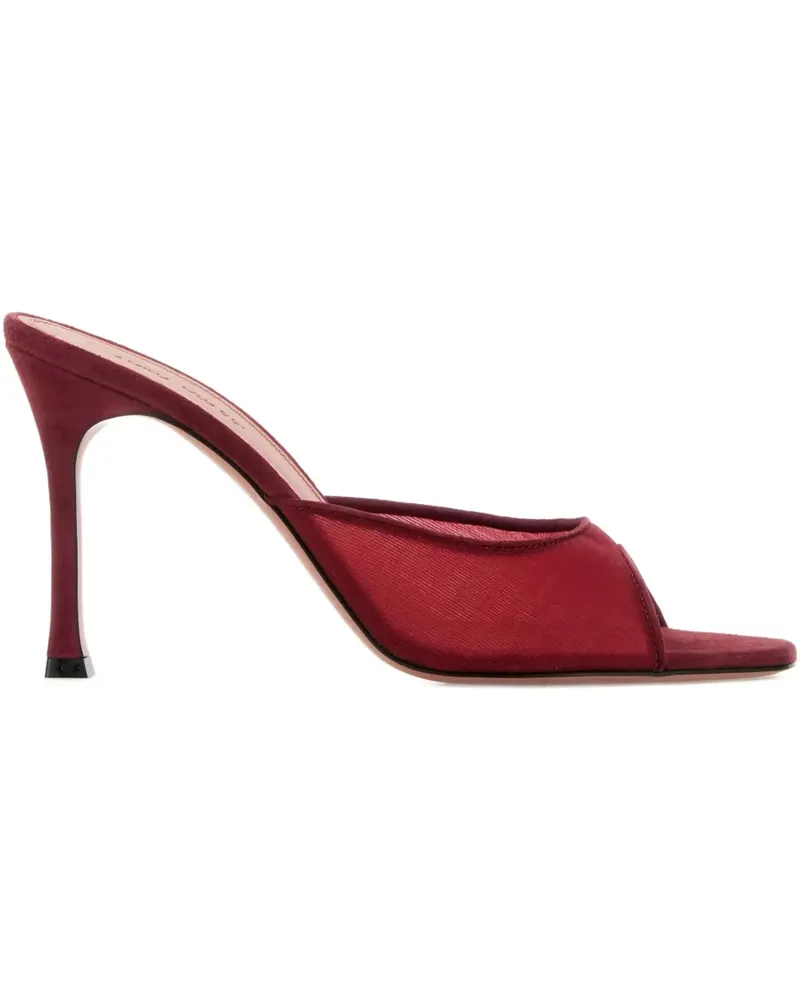 Amina Muaddi Alexa Mules aus Mesh 95mm - Rot Rot