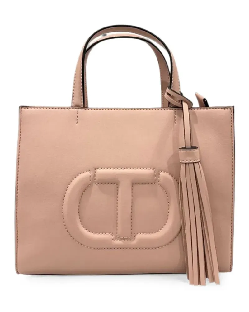 Twin-Set Schultertasche mit Quaste - Nude Nude