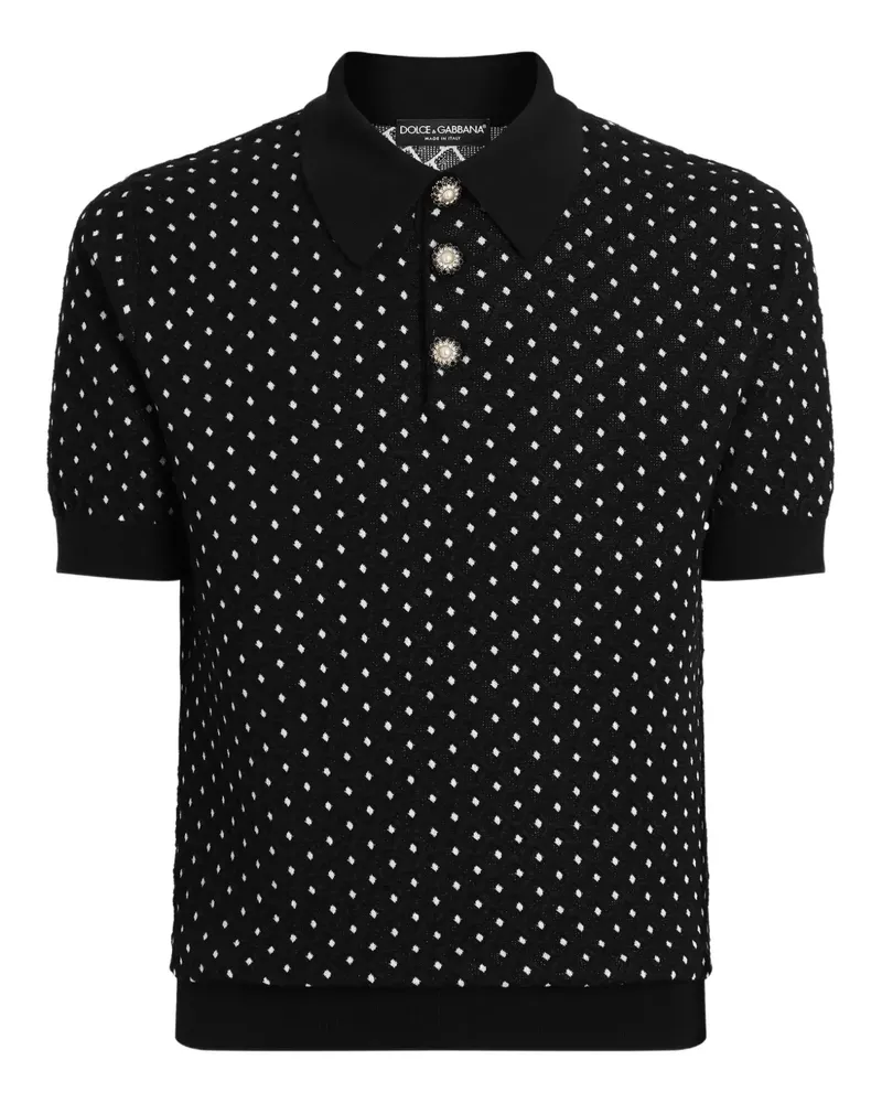 Dolce & Gabbana Poloshirt mit Polka Dots - Schwarz Schwarz