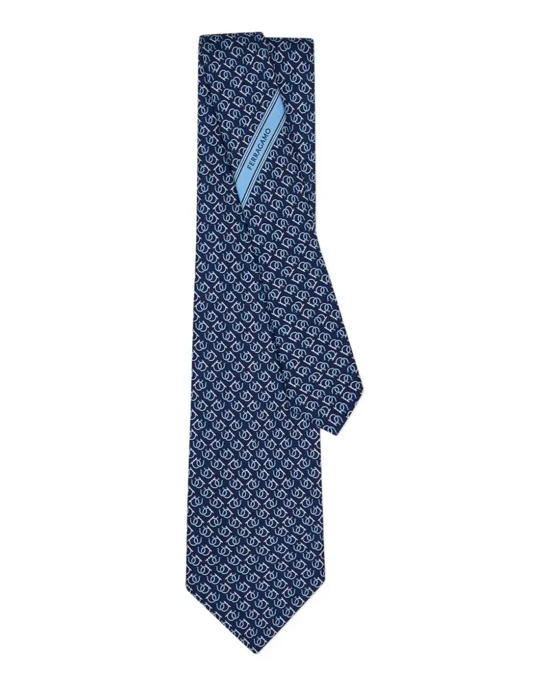 Ferragamo Good Luck Seidenkrawatte mit Print - Blau Blau