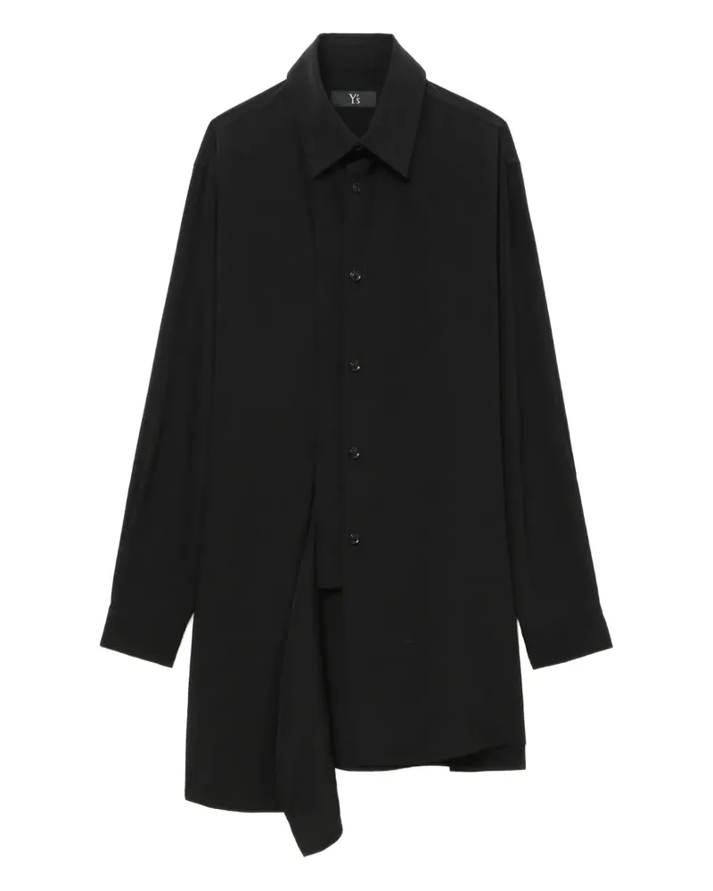 Yohji Yamamoto Asymmetrisches Hemd - Schwarz Schwarz