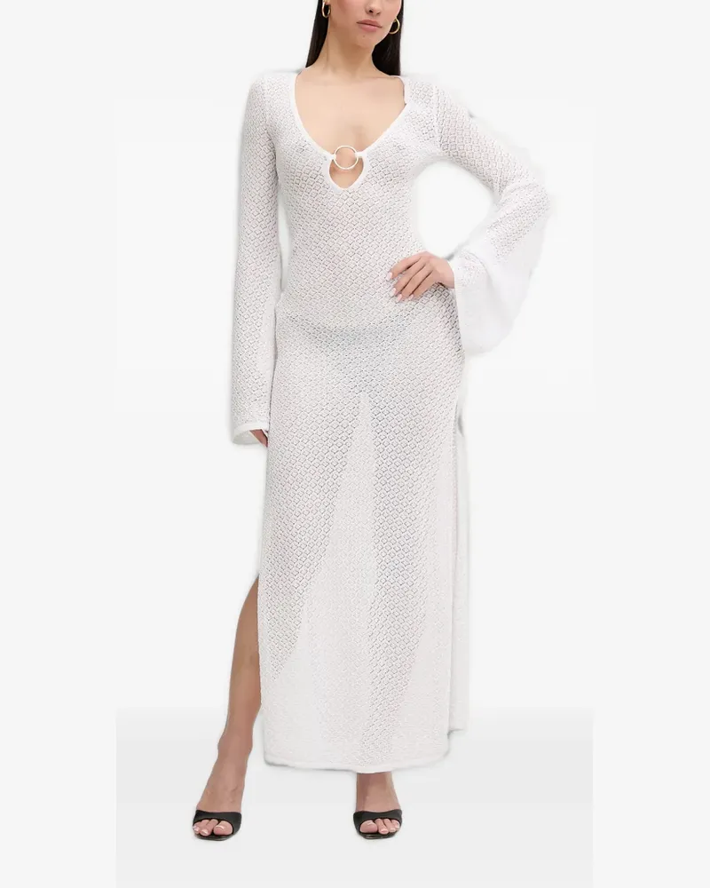 Bardot ring-detail crochet-knit maxi dress - Weiß Weiß