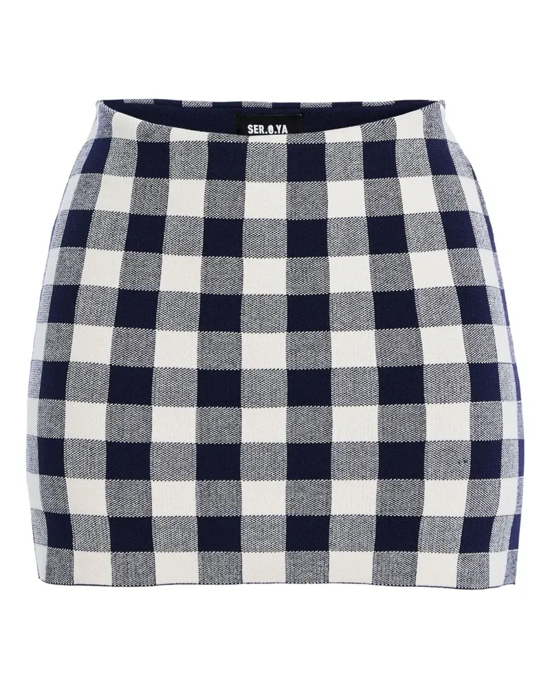 SER.O.YA Serrah Minirock mit Vichy-Karo - Blau Blau
