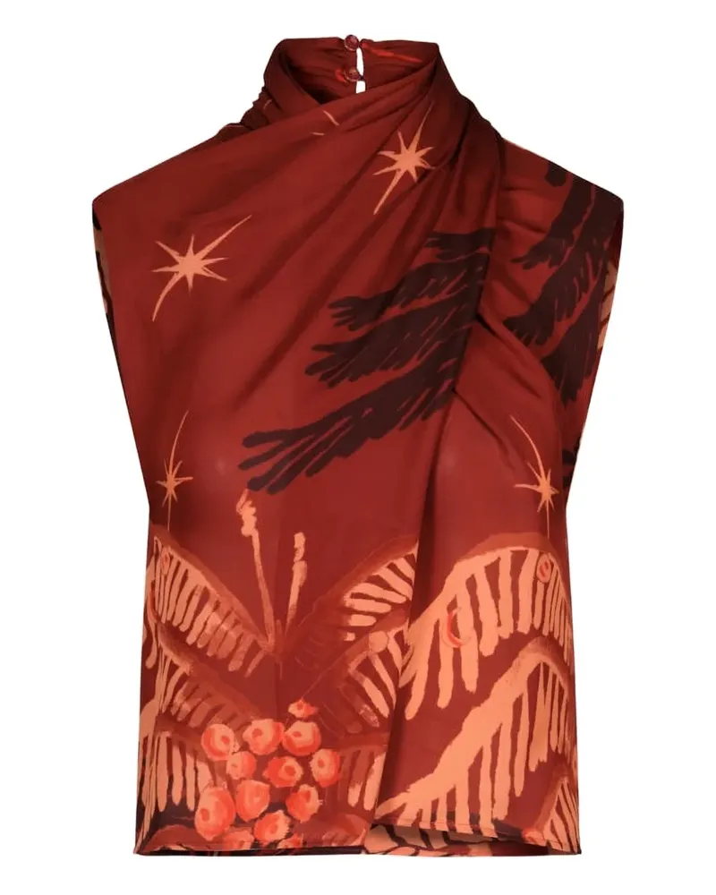 Johanna Ortiz Imaginative draped printed top - Rot Rot