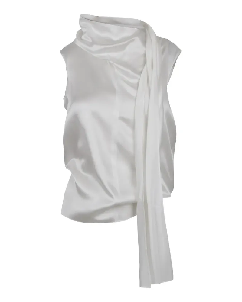 Max Mara Top mit Schal - Weiß Weiß