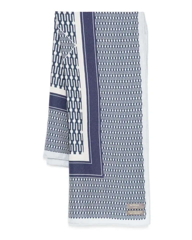 N.Peal Schal mit geometrischem Print - Blau Blau