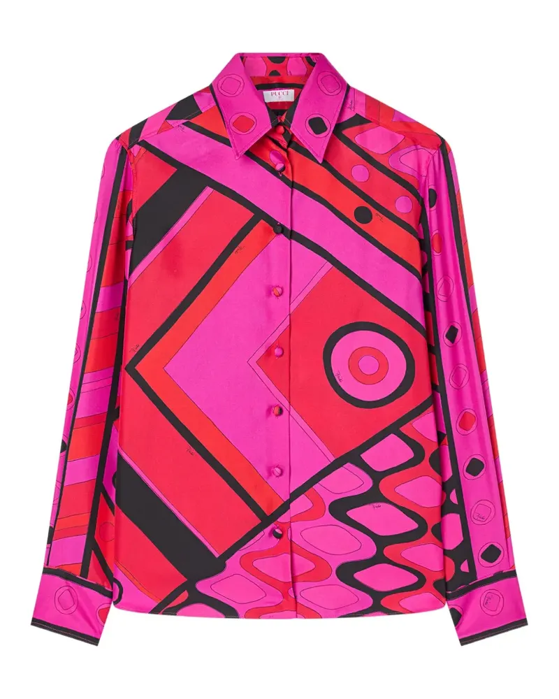 Emilio Pucci Vivara-print silk shirt - Rosa Rosa