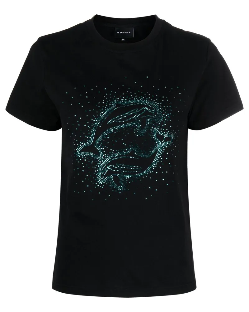 BOTTER T-Shirt mit Strass Schwarz