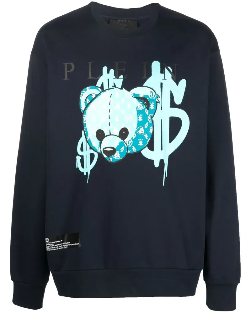 Philipp Plein Sweatshirt mit Teddy-Print - Blau Blau