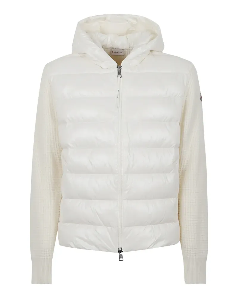 Moncler padded waffle-knit hoodie - Weiß Weiß