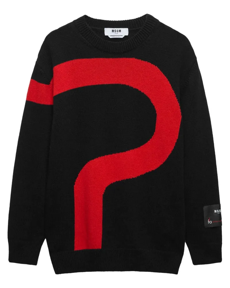 MSGM Pullover mit Logo-Applikation Schwarz