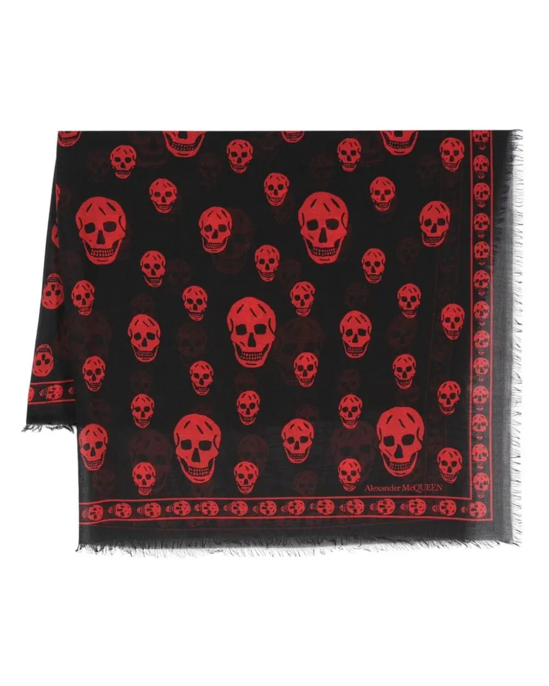Alexander McQueen Classic Skull Schal - Schwarz Schwarz
