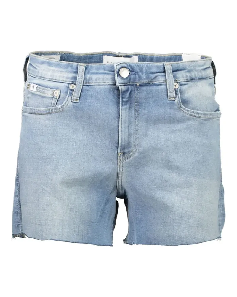 Calvin Klein button-fastening distressed cotton shorts - Blau Blau