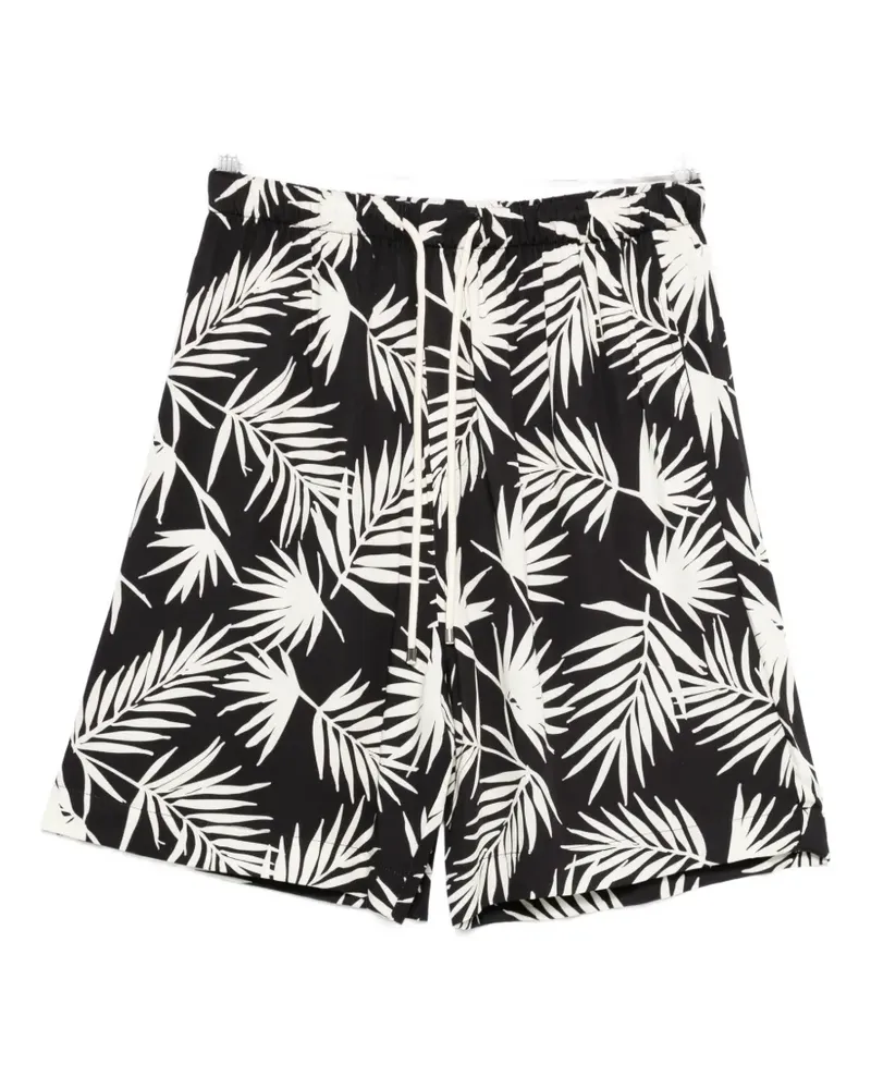 Laneus leaf print shorts - Schwarz Schwarz