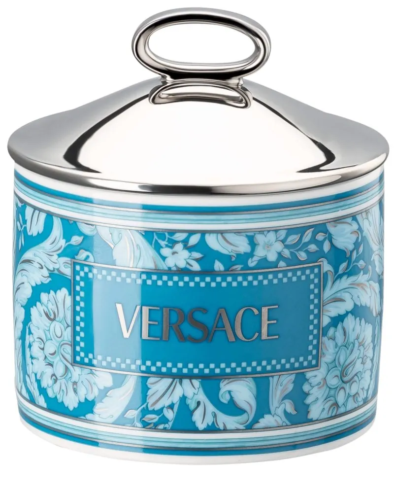 Versace Barocco Kerze mit Logo-Print - Blau Blau