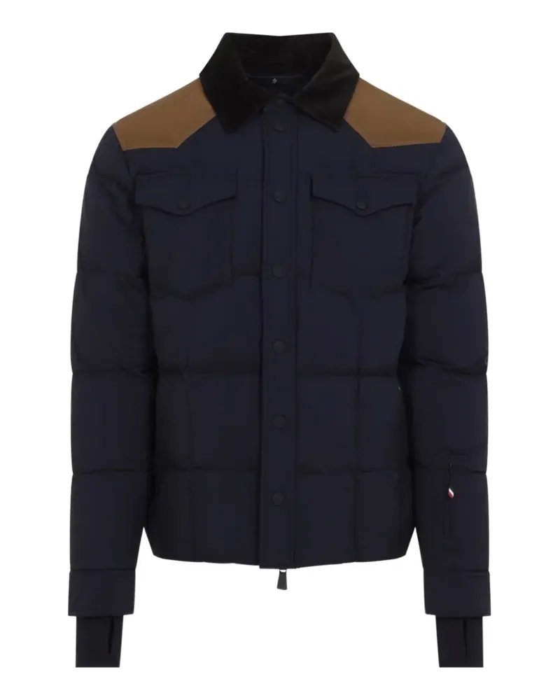 Moncler Geltech quilted panelled down ski jacket - Blau Blau