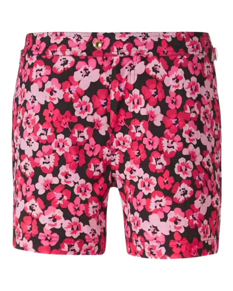 Tom Ford Badeshorts mit Blumen-Print - Schwarz Schwarz