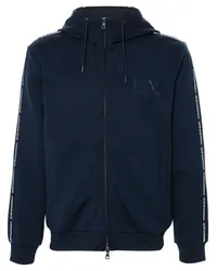 EA7 Hoodie mit Logo-Streifen Blau