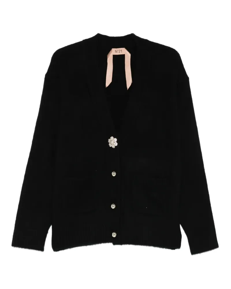 N° 21 Cardigan mit V-Ausschnitt - Schwarz Schwarz