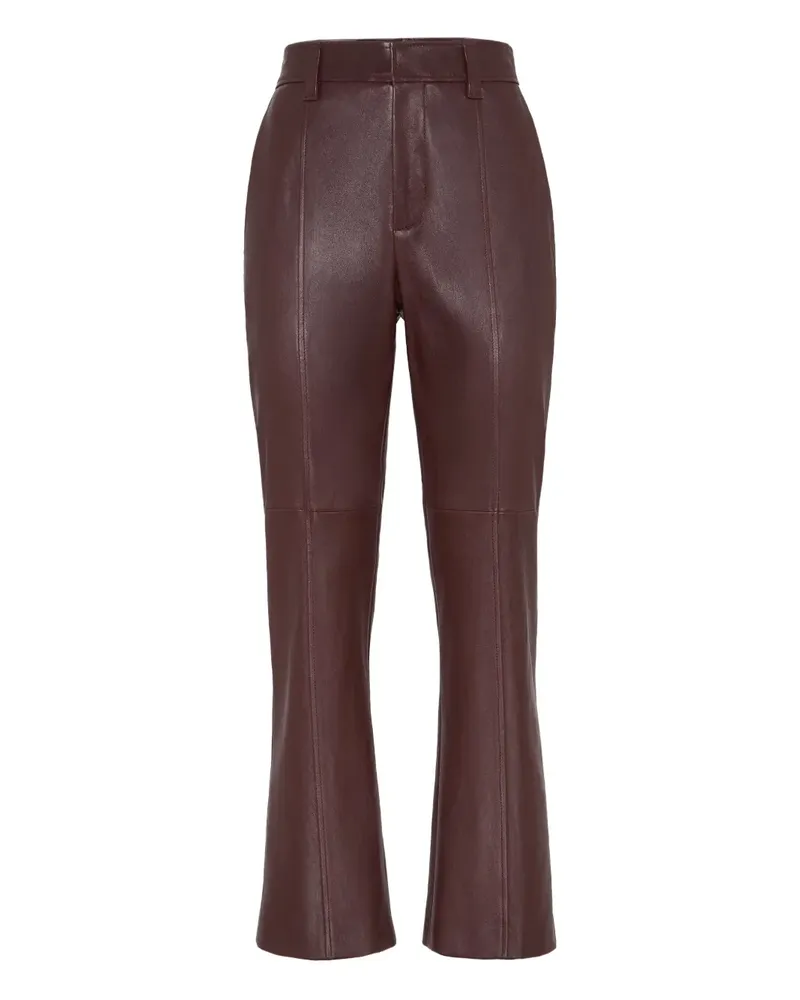 Brunello Cucinelli Schlaghose aus Leder - Braun Braun