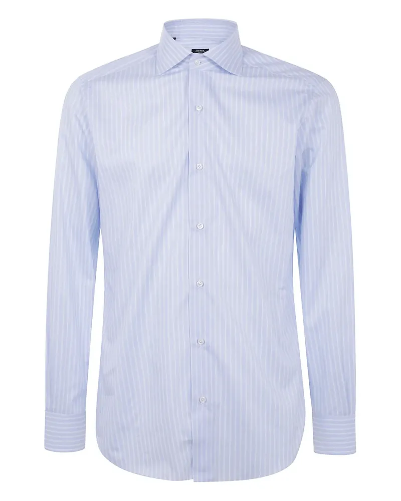 BARBA Gestreiftes Button-down-Hemd - Blau Blau