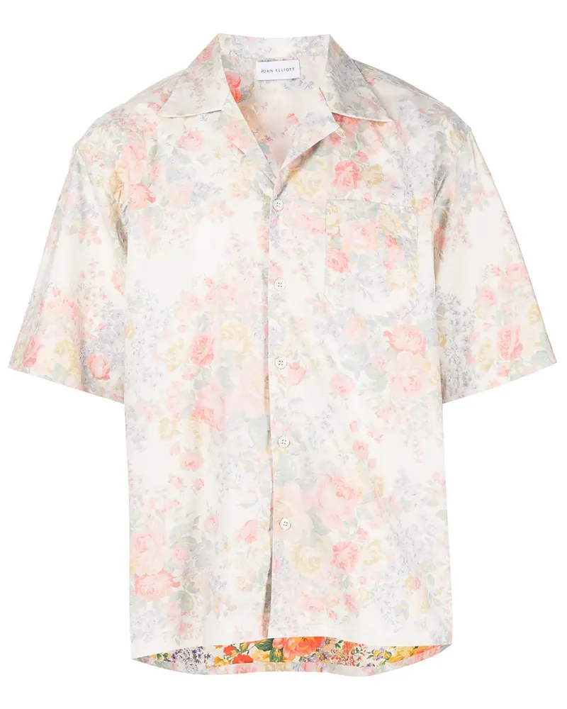 John Elliott + Co Hemd mit Blumenmuster - Weiß Weiß