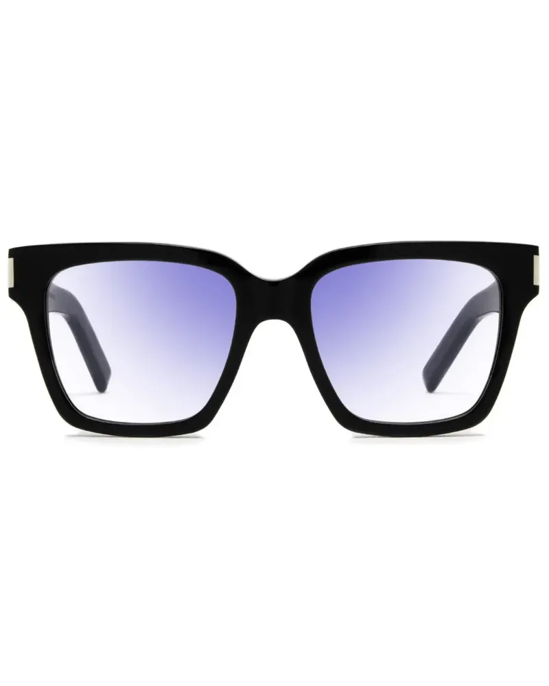 Saint Laurent Sonnenbrille mit eckigem Gestell - Schwarz Schwarz