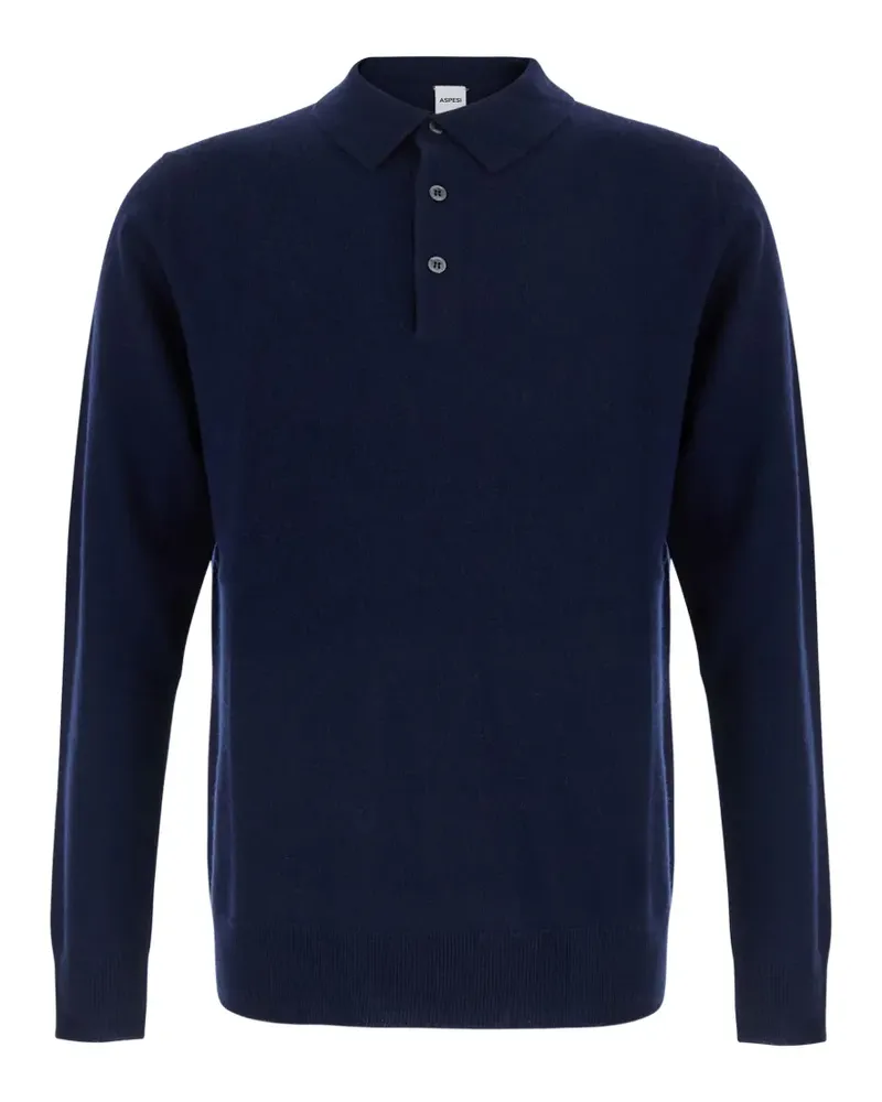 ASPESI Geknöpfter Polo-Pullover - Blau Blau