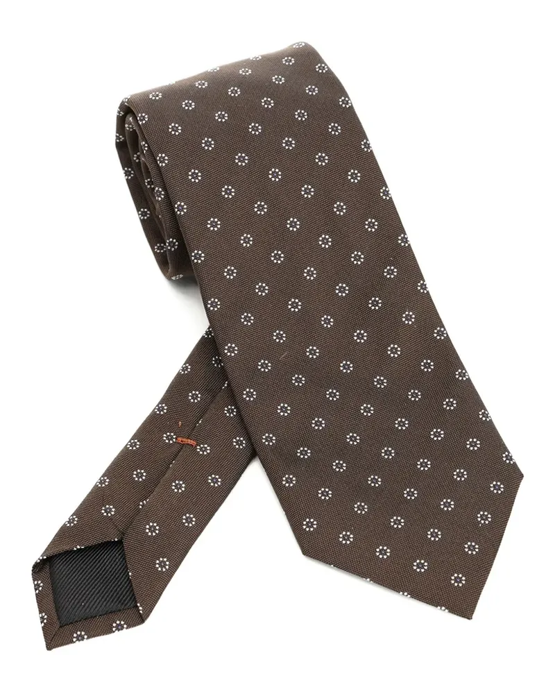 Ermenegildo Zegna floral-pattern tie - Braun Braun
