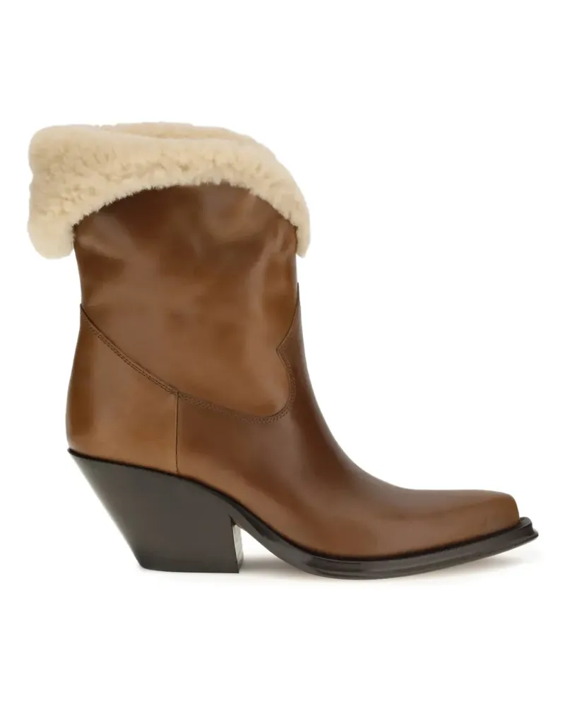 Chloé Azelan Stiefeletten mit Shearling - Braun Braun