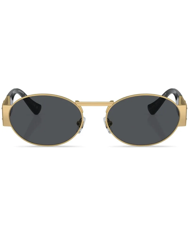 Versace Runde Sonnenbrille mit Medusa - Gold Gold