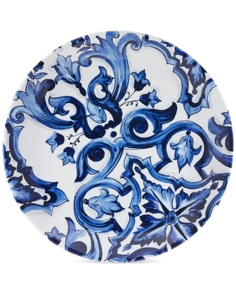 Dolce & Gabbana Teller mit mediterranem Muster - Blau Blau