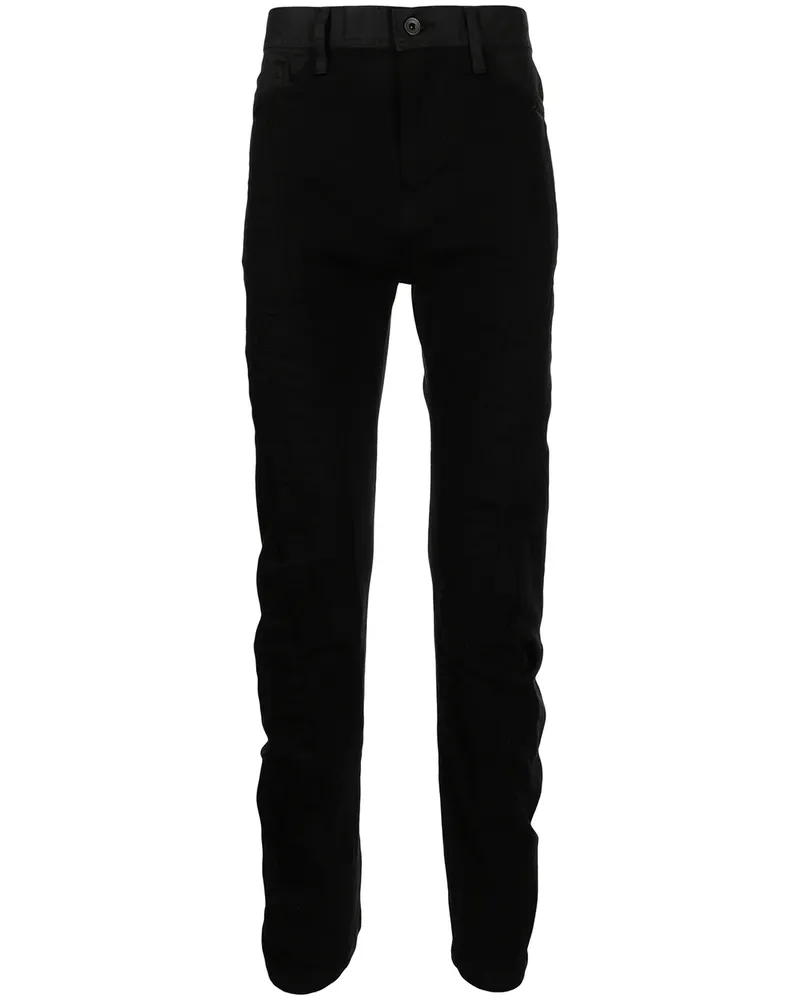 Julius Tief sitzende Straight-Leg-Hose - Schwarz Schwarz