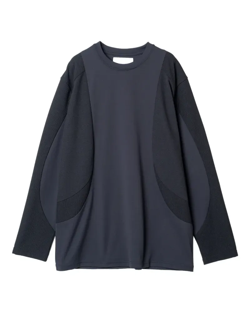 Yoshio Kubo Langarmshirt mit Kontrasteinsatz - Schwarz Schwarz