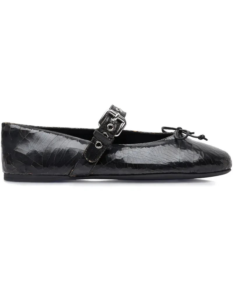 Miu Miu Ballerinas aus Leder - Schwarz Schwarz