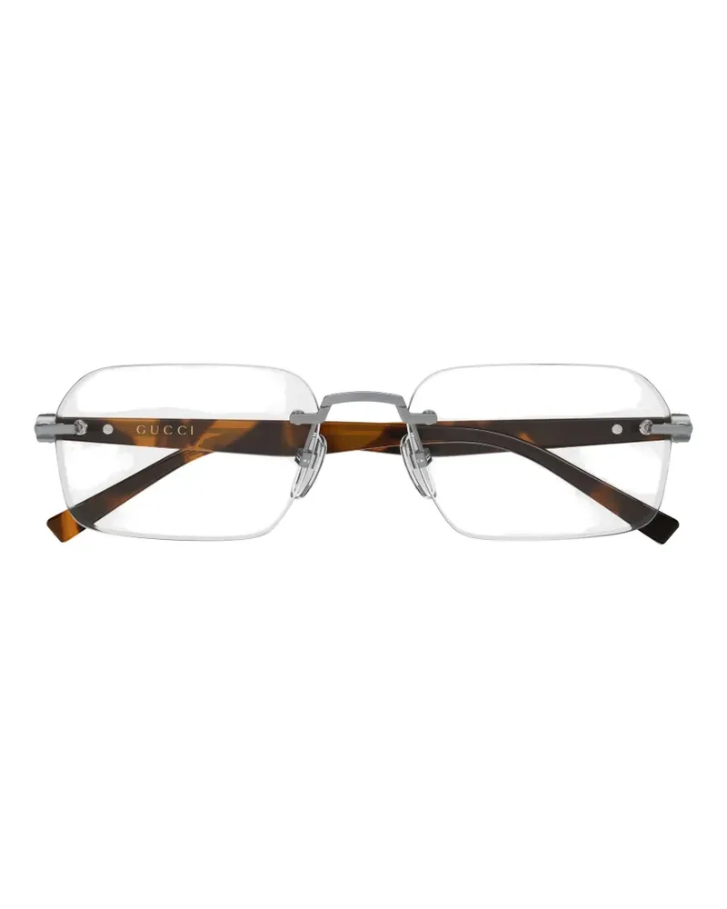 Gucci Rahmenlose Brille mit eckigen Gläsern - Silber Silber