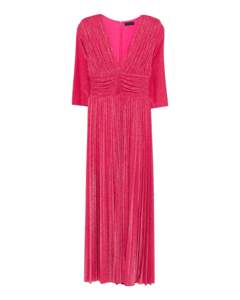 Liu Jo pleated V-neck maxi dress - Rosa Rosa