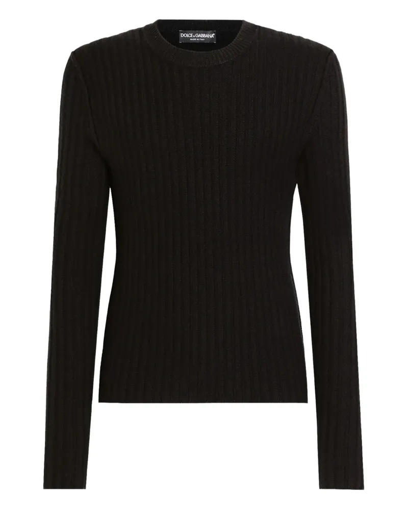Dolce & Gabbana Gerippter Pullover - Schwarz Schwarz
