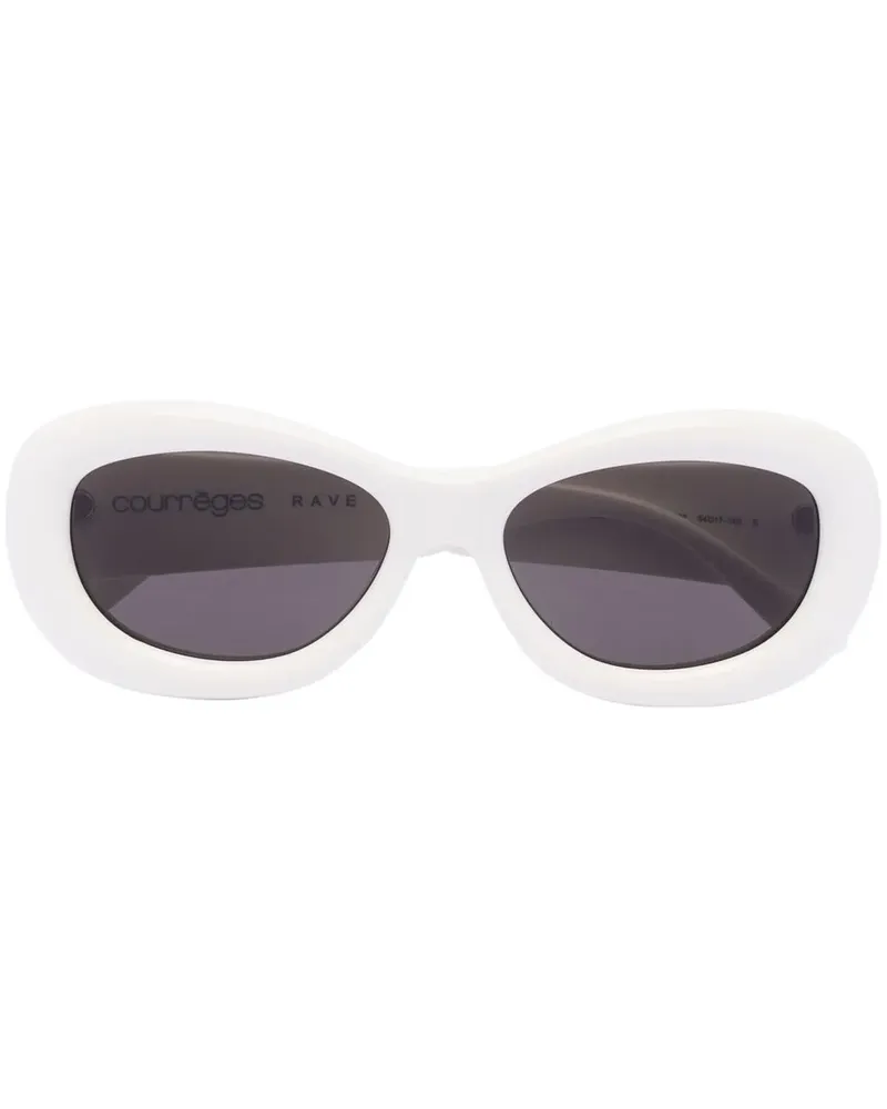 Courrèges Sonnenbrille mit ovalem Gestell - Weiß Weiß