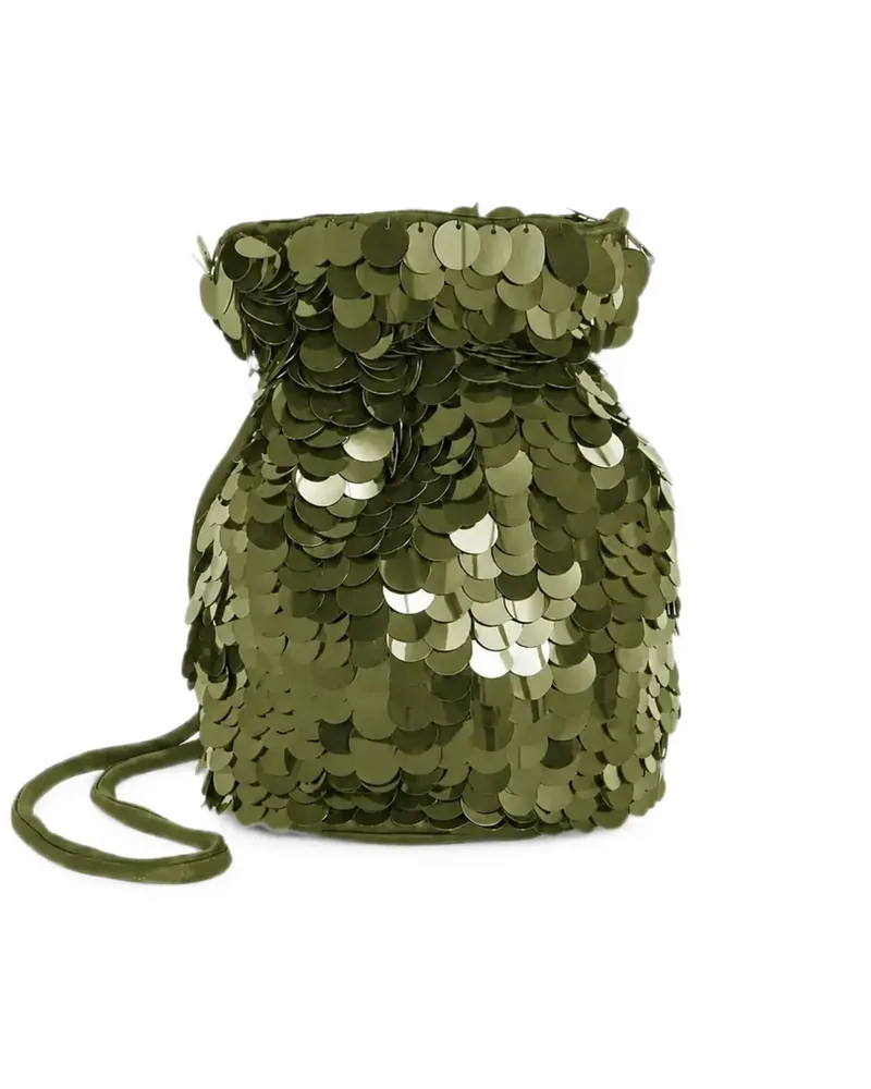 P.A.R.O.S.H. Beuteltasche mit Pailletten - Grün Grün