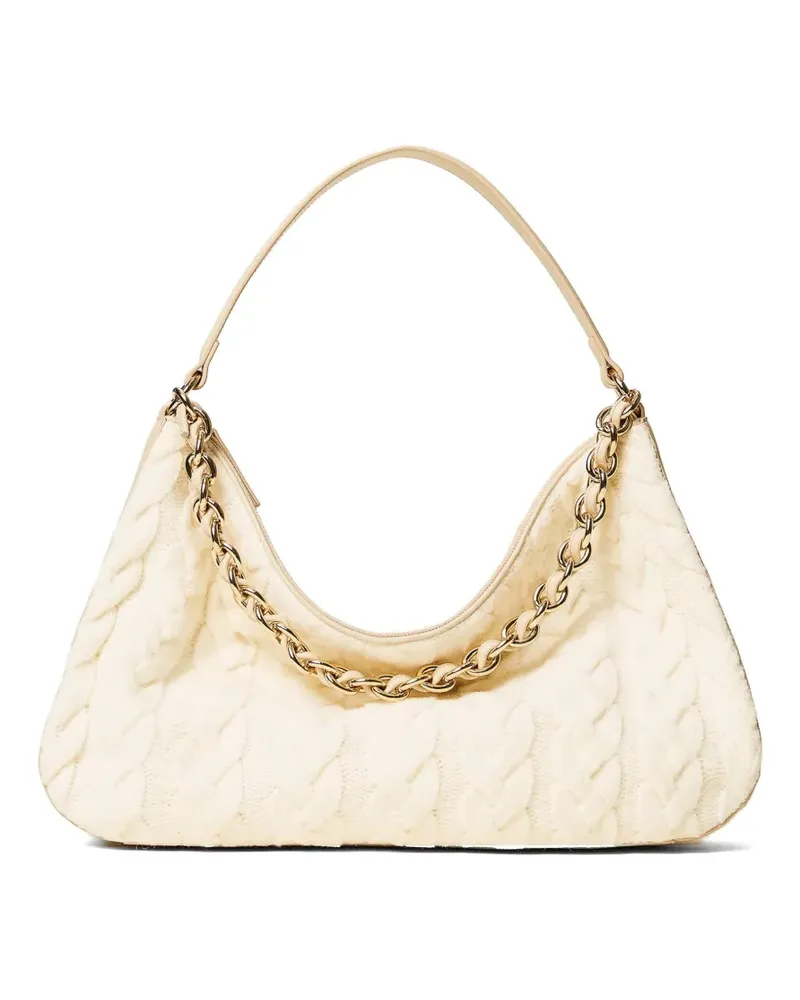 Twin-Set Liliane Schultertasche mit Zopfmuster - Nude Nude
