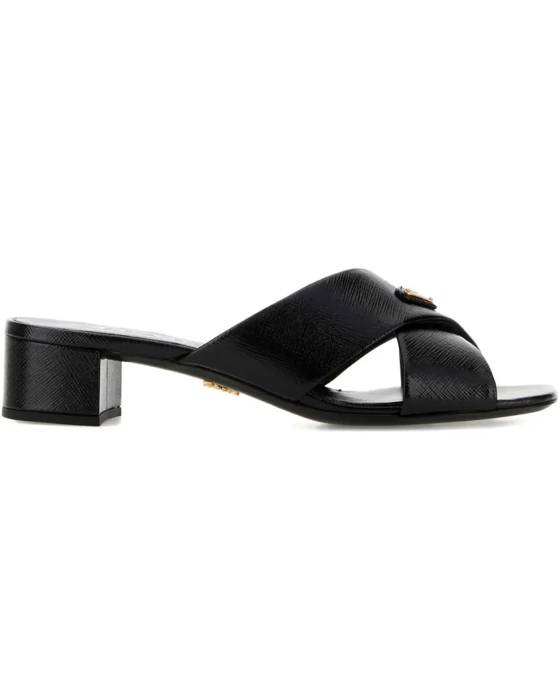 Prada Criss Cross Sandalen - Schwarz Schwarz