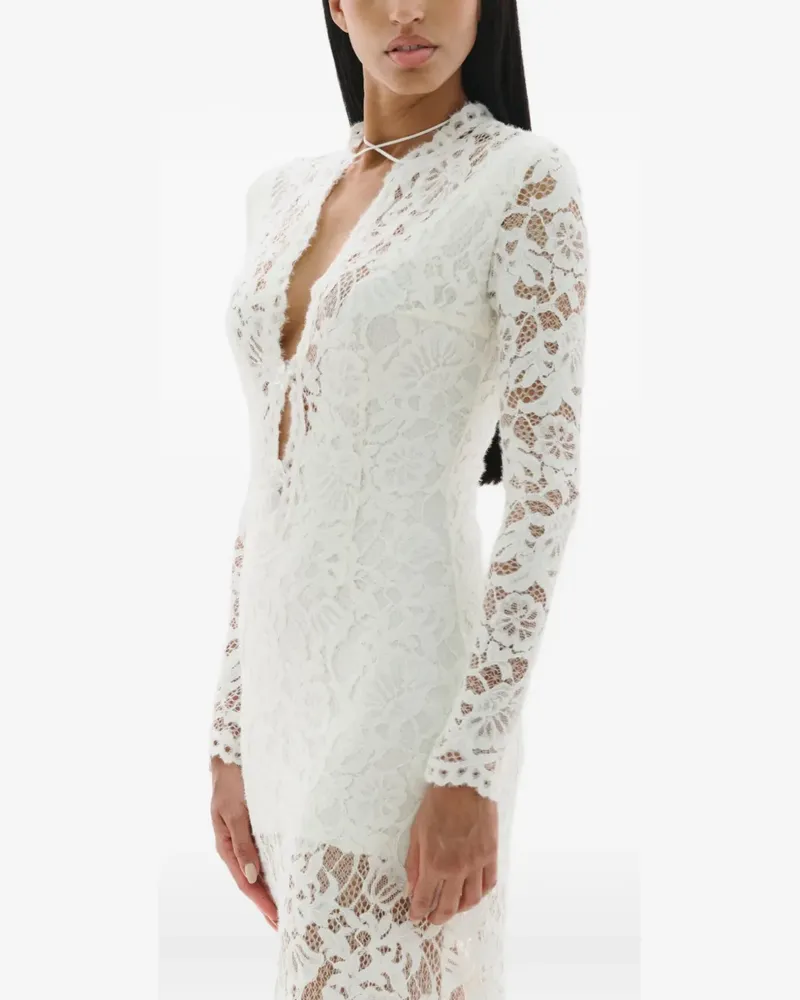 MANURÍ Sage Maxikleid aus Spitze - Weiß Weiß