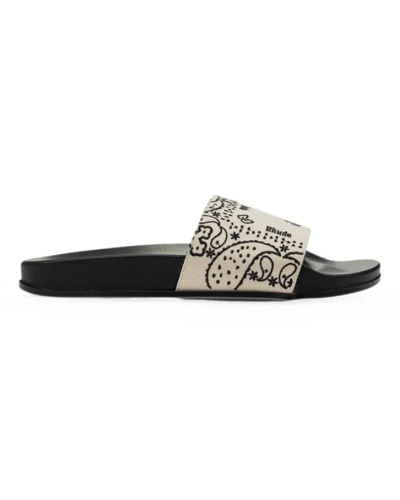 RHUDE paisley-print slides - Nude Nude