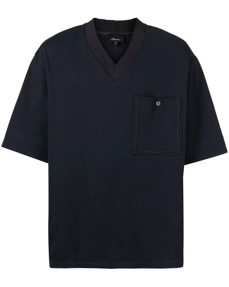 3.1 phillip lim T-Shirt mit Kontrastdetails - Blau Blau