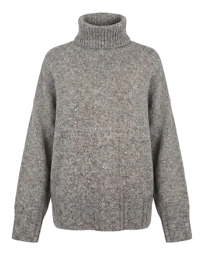 Pinko Dresda sequin-embellished roll-neck sweater - Grau Grau